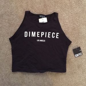 Dimepiece LA Black Crop Top